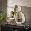Set van 3 wandschappen  Homberg druppelvorm in wit marmer composiet
