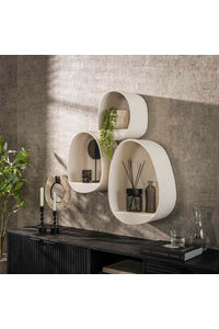 Set van 3 wandschappen  Homberg druppelvorm in wit marmer composiet
