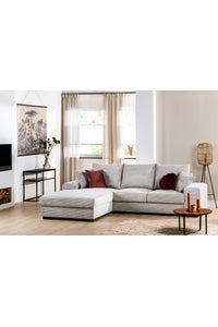 Bank Toulouse met chaise lonque in naturel ribstof