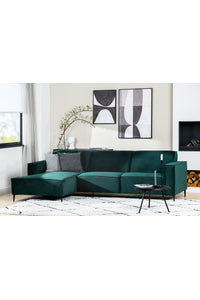 Bank met ligelement Nantes in groene velvet velours stof