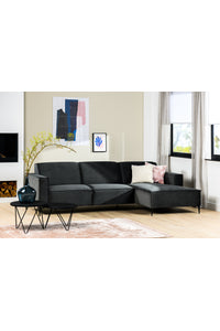Bank met ligelement Nantes in grijze velvet velours stof