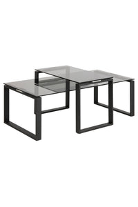 2-delige salontafelset Gandrup met rookglas blad