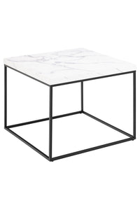 Hoektafel Husum 60x60 cm met dik wit marmerlook blad