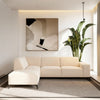 Hoekbank Amara 3-zits links in beige stof