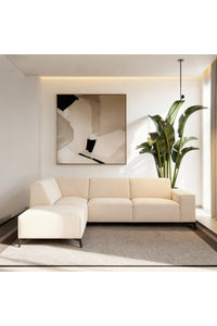 Hoekbank Amara 3-zits links in beige stof