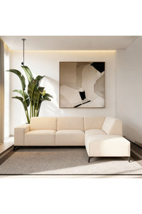 Hoekbank Amara 3-zits rechts in beige stof