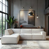Hoekbank Enzo 3-zits links in beige stof
