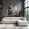 Hoekbank Enzo 3-zits rechts in stof cremona beige
