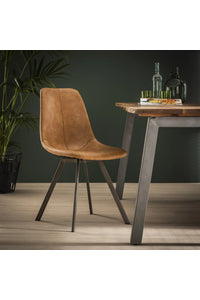 Eetkamerstoel Bautzen saddle PU cowhide bruin