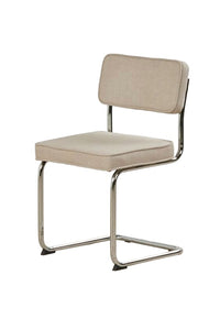 Rupert eetkamerstoel chroom buisframe beige stof
