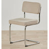 Rupert eetkamerstoel chroom buisframe beige stof