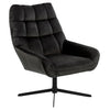 Draaifauteuil Grenaa in bruin/grijze velours stof