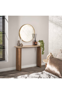 Sidetable Roma in keramiek travertine met houten frame