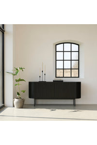 Dressoir Siena 160 cm zwart eiken met schuifdeuren