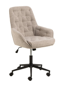 Bureaustoel Hyllinge in beige stof met knopen