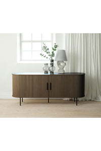 Dressoir Kolding 180 cm smoked oak met schuifdeuren