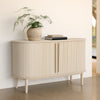 Dressoir Meta 140 cm wit eiken met schuifdeuren