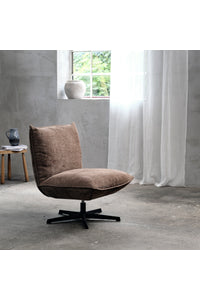Draaibare fauteuil Fraser in donkerbruin