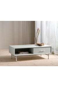 Salontafel Palma met lade in grijs-beige lak