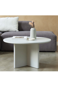 Salontafel Palma rond  ø 80 cm in grijs-beige lak