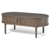 Salontafel Meta ovaal dark espresso oak met schuifdeuren