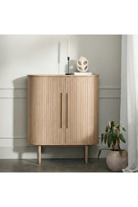 Wandkast Meta wit eiken met schuifdeuren