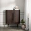 Wandkast Meta dark espresso oak met schuifdeuren