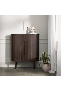 Wandkast Meta dark espresso oak met schuifdeuren