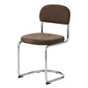 Griffin eetkamerstoel chroom frame met bruine stof