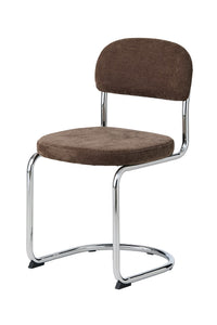 Griffin eetkamerstoel chroom frame met bruine stof