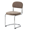 Griffin eetkamerstoel chroom frame met taupe stof