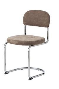 Griffin eetkamerstoel chroom frame met taupe stof