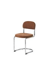 Griffin eetkamerstoel chroom frame met terracotta stof