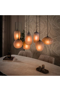 Hanglamp Zara 7-lichts sienna bruin frosted glas