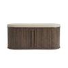 Opbergbank Meta 120 cm dark espresso oak en linnen