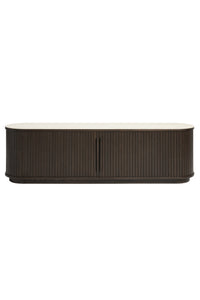 TV meubel Enna 180 cm dark espresso oak met keramiek blad