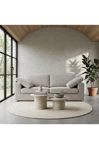 Hornell 2,5-zits in brede Corduroy ribstof beige
