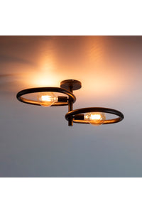 Plafondlamp Pebble zwart metaal