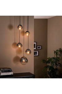Hanglamp Gladen met 5 glazen kappen