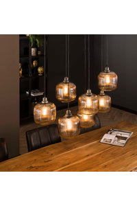Hanglamp Halle met chroom-grijs gekleurde kappen