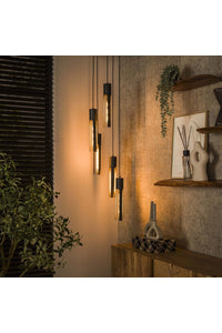 Hanglamp Vita 5-lichts getrapt zwart