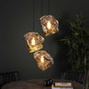 Hanglamp Sado 3-lichts in chroom glas