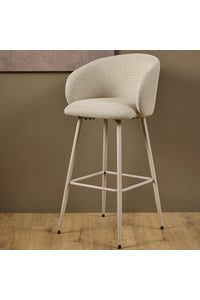 Barkruk Kolind in beige stof en beige frame
