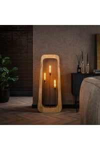 Vloerlamp Salta 3-lichts massief mango hout
