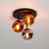 Plafondlamp Ripa met gekleurde glazen kapjes