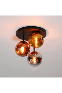 Plafondlamp Ripa met gekleurde glazen kapjes