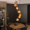 Hanglamp Ripa 7-lichts getrapt met gekleurde glazen bollen