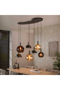 Hanglamp Gava 7-lichts sienna bruin