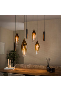 Hanglamp Tago 7-lichts sienna bruin shaded