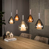 Hanglamp Susa 5-lichts met druppelvormige glazen